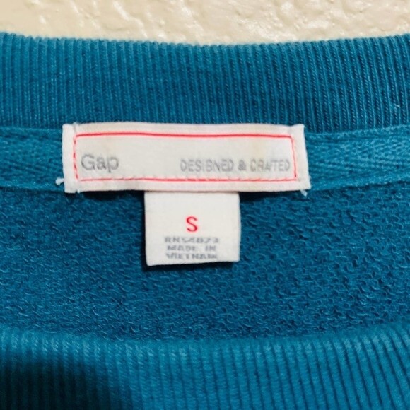 Gap green sweatshirt top camouflage long sleeve crew neckline sweater size S - Picture 3 of 6